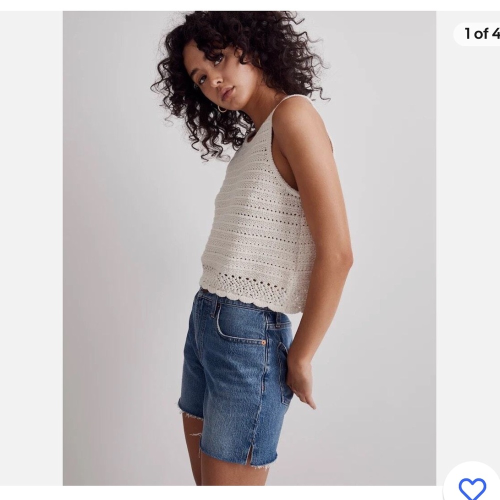 Madewell Kellen Crocheted Tank Top Cream